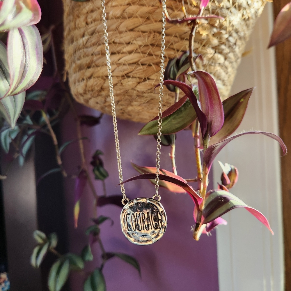 Courage necklace, silver women's necklace